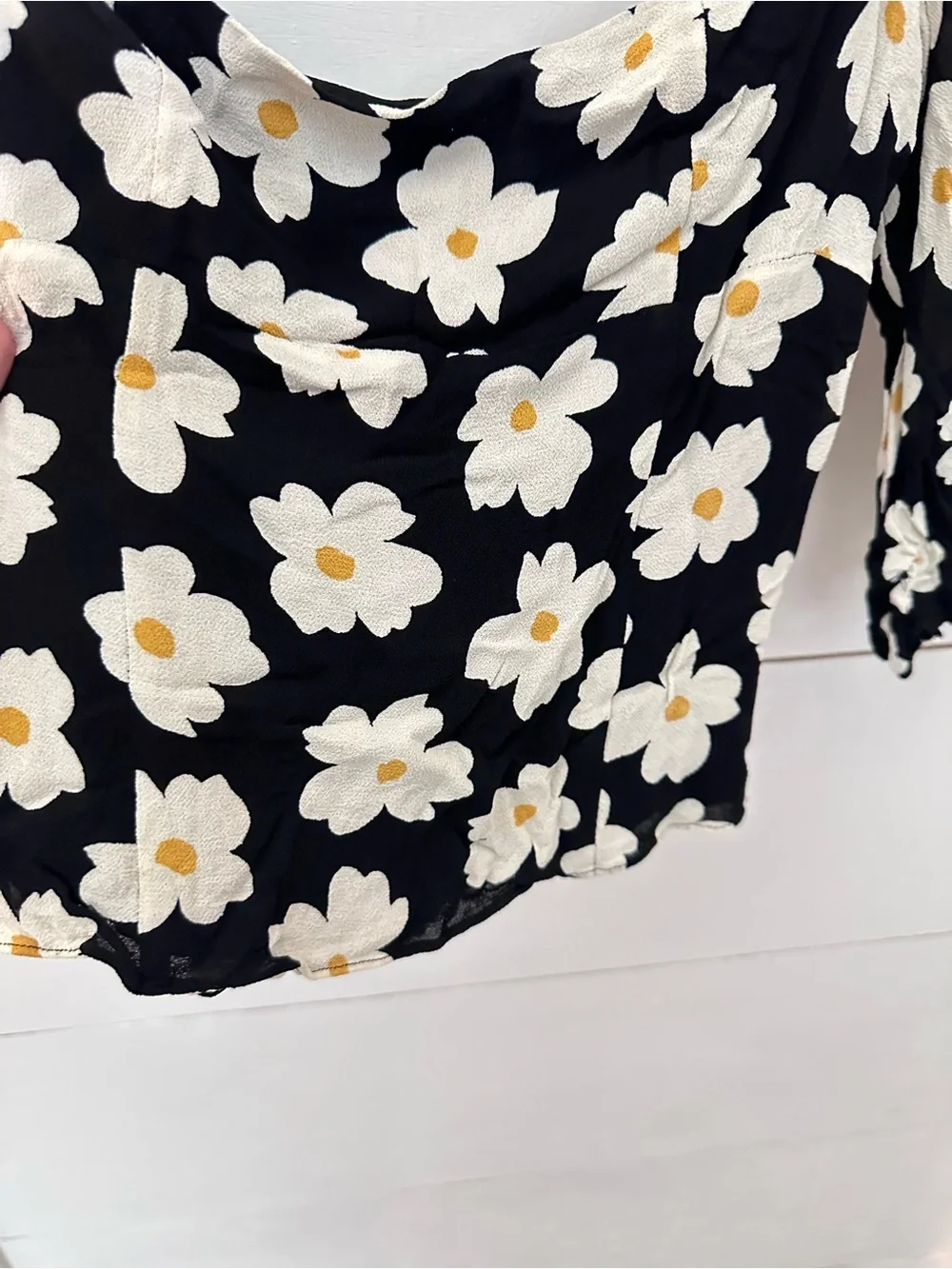 Reformation 2 Georgia daisy chain print square neck halter back crop top boho